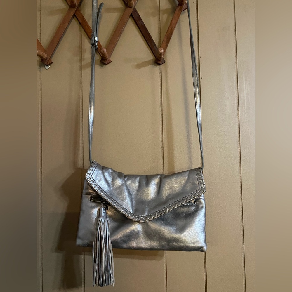 Silver Women's Hobo crossbody with Tassel